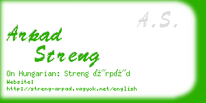 arpad streng business card